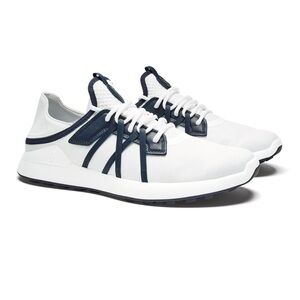 OluKai Manele Men's Breathable Golf Shoes Bright White/Mood Indigo SZ 11